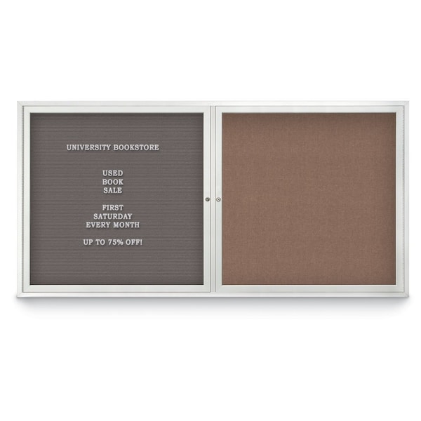 Corkboard, 18"x24", Cloud/Bronze